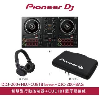 【Pioneer DJ】DDJ-200控制器+HDJ-CUE1BT+攜行收納袋(藍牙款組合)