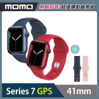 運動錶帶超值組【Apple 蘋果】Apple Watch S7 GPS 41mm(鋁金屬錶殼搭配運動型錶帶)