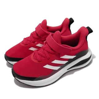【adidas 愛迪達】慢跑鞋 FortaRun EL K 運動 童鞋 愛迪達 魔鬼氈 避震 包覆 中童 穿搭 紅 白(GY2749)