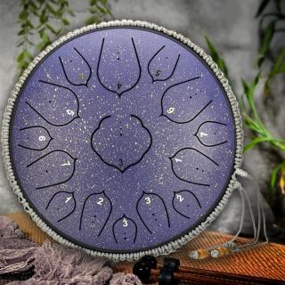 【美佳音樂】14吋15音D調 全新碳鋼/加厚鼓體 空明鼓 空靈鼓-星斑藍(鋼舌鼓/忘憂鼓/附鼓包)