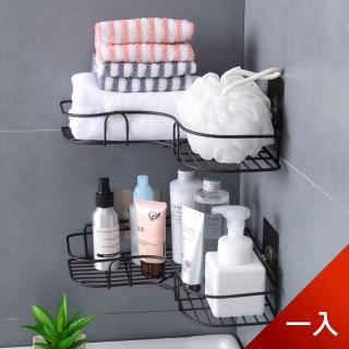 【Dagebeno荷生活】壁掛L型鐵製噴漆轉角置物架 浴室廚房防水層架