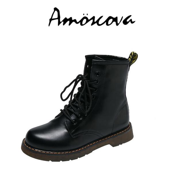 【Amoscova】英倫復古中筒女靴 馬丁靴 機車靴(1625)
