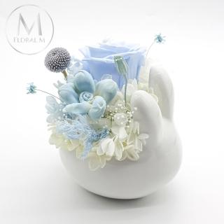 【MY DEAR STRAWBERRIES】中秋限定 純潔白 草莓月兔擴香盆花禮(花禮/盆花/擴香花/買花/送禮/中秋節)