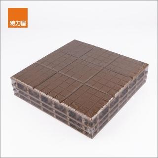 【特力屋】九格壓紋拼接地板30x30棕-4入