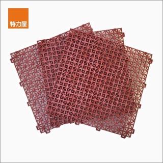 【特力屋】花紋組合地墊30*30cm6入紅色