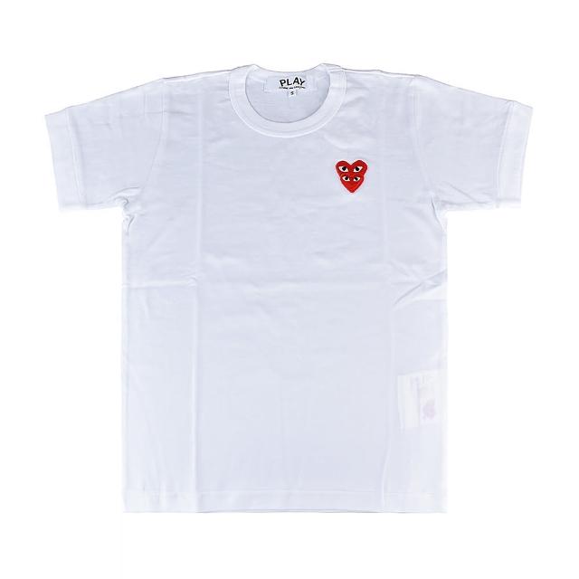 【川久保玲】COMME DES GARCONS PLAY川久保玲 刺繡LOGO小愛心設計短袖T恤(女款/白)