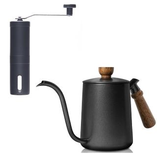 【CUG】經典手沖壺-600ml+不鏽鋼手搖磨豆機(超值優惠組)