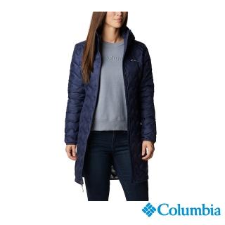 【Columbia 哥倫比亞】女款-Omni-Heat女保暖650羽絨長版外套深藍(UWR02940NY / 保暖.防潑水.羽絨)