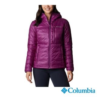 【Columbia 哥倫比亞】女款-Omni-Heat金鋁點極暖800羽絨連帽外套-紫色(UWR7942PL  / 金鋁點極暖 .羽絨)