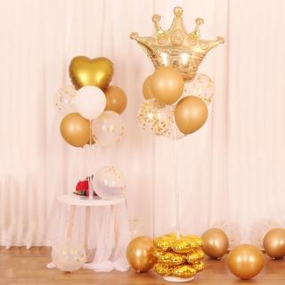 金色皇冠愛心桌飄地飄組1組(生日氣球 生日佈置 生日派對 派對氣球 氣球 聖誕)
