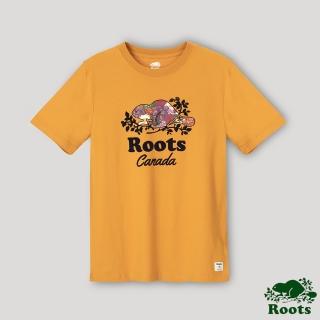 【Roots】Roots 男裝- 花現世界系列 花卉海狸短袖T恤(黃色)