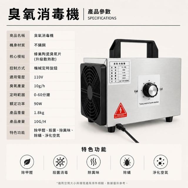 臭氧消毒機 室內消毒機 殺菌臭氧機(家用除異味/除甲醛/活氧殺菌/空氣淨化/10g/110v)