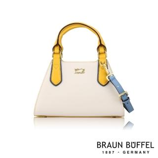 【BRAUN BUFFEL 德國小金牛】台灣總代理 焦點 手提包-米白色(BF676-56-BG)