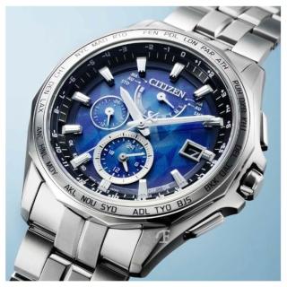 【CITIZEN 星辰】日本藍限定款 光動能電波對時鈦金屬腕錶(AT9098-51L 電力顯示 兩面防眩光)