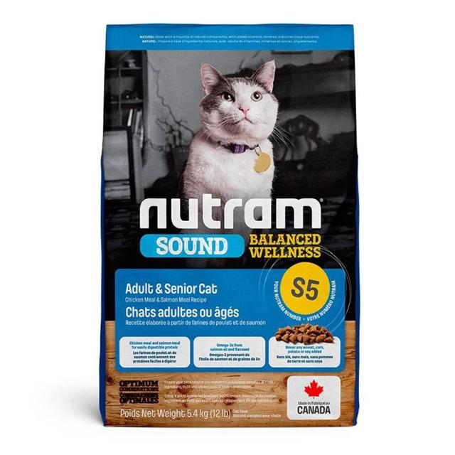 【Nutram 紐頓】S1/S5無穀均衡健康系列貓飼料 5.4kg/12lb(幼貓/成貓、貓糧)