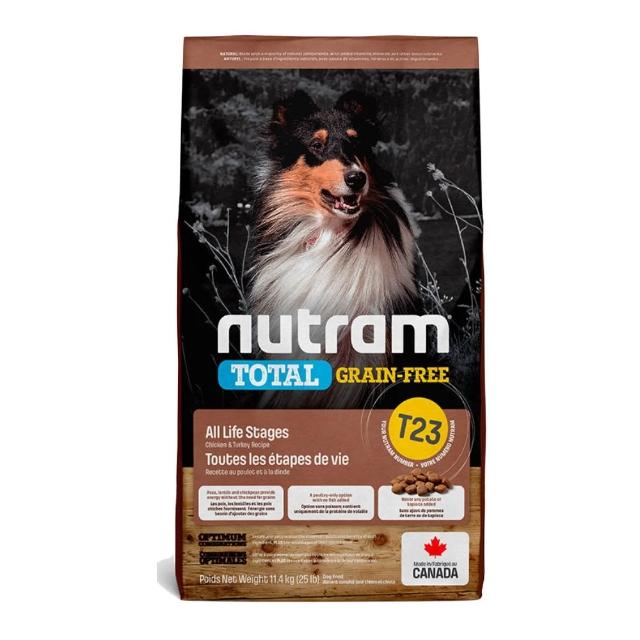 【Nutram 紐頓】T23/T25/T26無穀全能系列狗飼料 11.4kg/25lb(火雞/鮭魚/羊肉、狗糧)