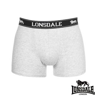 【LONSDALE 英國小獅】英式極簡風-高彈性平口褲2入(灰色 LT422011)