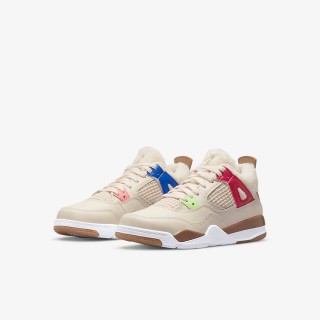 【NIKE 耐吉】籃球鞋 JORDAN 4 RETRO PS 中大童 卡其(DH0573264)