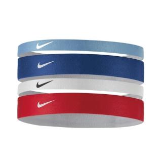 【NIKE 耐吉】Nike Mixed Width  髮帶 髮束 運動 訓練 止滑 4入 藍紅(NJNC7988OS)