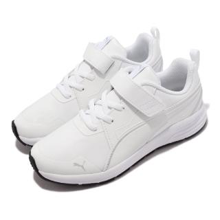 【PUMA】慢跑鞋 Pure Jogger SL V PS 童鞋 合成皮革 街頭風 緩震 彈性 魔鬼氈 中童 白(370666-02)