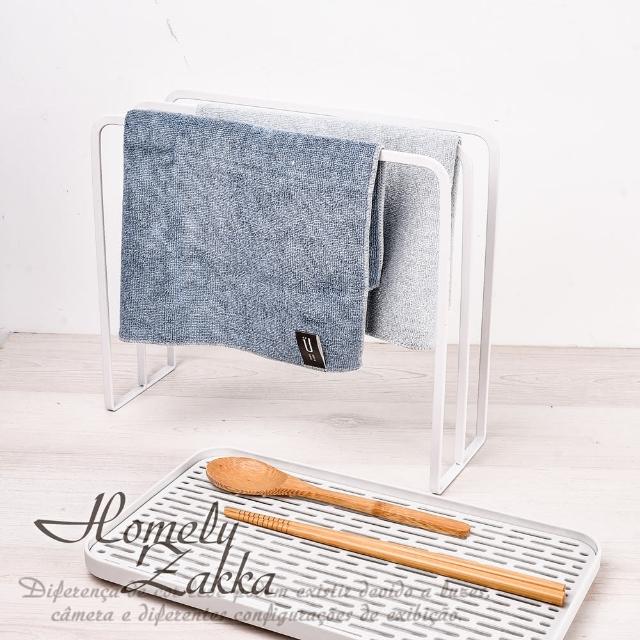 【Homely Zakka】日式簡約鐵藝三格抹布架/毛巾架/瀝水架/收納架_2色任選 毛巾掛架 廚房收納架 廚房置物架
