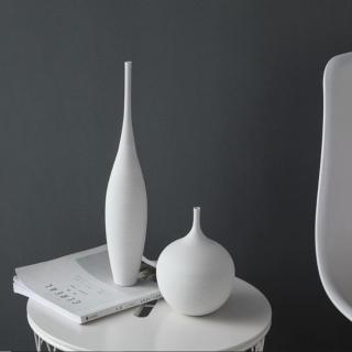 【JEN】現代創意手工陶瓷花瓶桌面擺飾居家裝飾花器工藝品(白色C款)