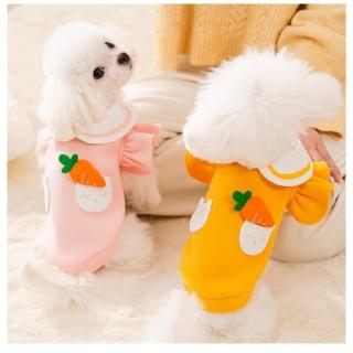 【寵物愛家】寵物秋冬可愛胡蘿蔔小型貓犬2件組寵物服飾(寵物衣)