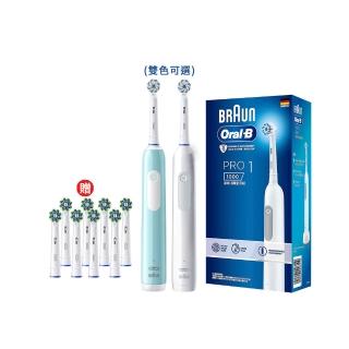 【Oral-B 歐樂B】PRO1 3D電動牙刷-簡約白/孔雀藍
