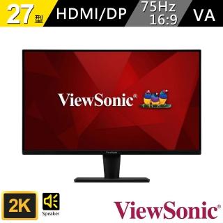 【ViewSonic 優派】VA2715-2K-MHD  27型 2K電腦螢幕(16:9/VA/75Hz/HDMI/DisplayPort)