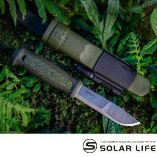 【MORAKNIV】Kansbol 不鏽鋼直刀 含求生配件 軍綠 13912(戶外直刀 求生野營刀 多功能露營刀 登山)