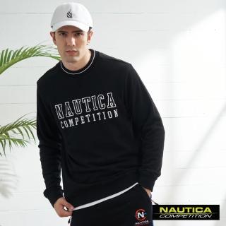 【NAUTICA】COMPETITION男裝品牌LOGO長袖大學T(黑色)