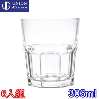 【泰國UNION】玻璃底八角威士忌杯306cc(六入組)