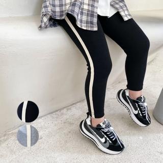 【橘魔法】棉質側邊拚條薄款內搭褲(大童 長褲 褲子 貼身褲 運動內搭褲 女童 童裝 兒童)