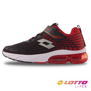 【LOTTO】童鞋 氣動樂跑 KPU氣墊跑鞋(黑紅-LT1AKR3762)