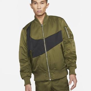 【NIKE 耐吉】SWOOSH MA-1 大勾 飛行外套 雙面外套 綠色(DD6056-326)