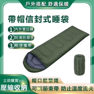 露營登山 旅行單人睡袋(有帽睡袋2公斤)