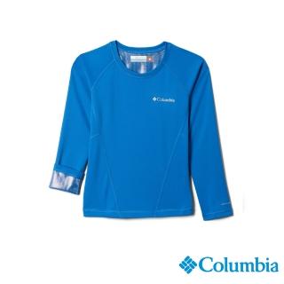 【Columbia 哥倫比亞】童款-Omni-HEAT鋁點保暖快排內著上衣-藍色(UAY69270BL / 保暖.快排.休閒)