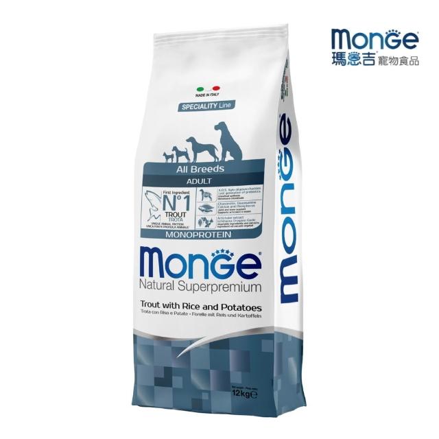 【Monge 瑪恩吉】天然呵護系列配方 12kg（成犬/成犬低卡）(狗糧、狗飼料、狗乾糧)