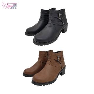 【ShoesClub 鞋鞋俱樂部】時尚百搭粗跟短靴
