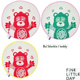 【北歐瑞典 FINE LITTLE DAY】BU Teddy BLANKIE(泰迪熊躲貓貓有機棉毯-三色可選)