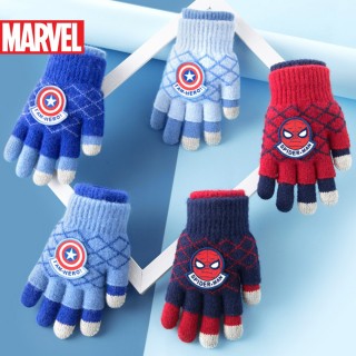 【Disney 迪士尼】漫威系列 兒童 加厚二合一 針織 觸控 保暖手套(美國隊長 蜘蛛人)