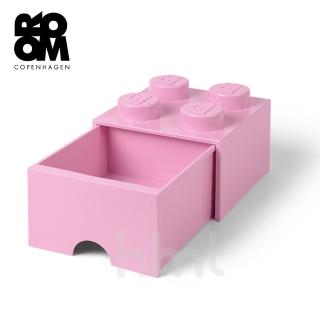 【LEGO 樂高】Room Copenhagen LEGO Brick Drawer 4樂高積木方塊四紐抽屜盒收納盒-粉紅色(樂高收納盒)