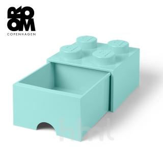 【LEGO 樂高】Room Copenhagen LEGO Brick Drawer 4樂高積木方塊四紐抽屜盒收納盒-粉藍色(樂高收納盒)