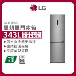 【LG 樂金】343公升一級能效WiFi直驅變頻右開上下門冰箱(GW-BF389SA)