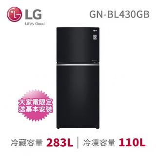 【LG 樂金】火速配★393公升二級能效鏡面變頻右開上下門冰箱(GN-BL430GB)