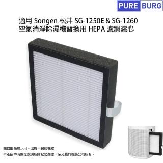 【PUREBURG】分享 適用Songen松井SG-1250E SG-1260二合一空氣清淨除濕機 副廠替換用HEPA濾網