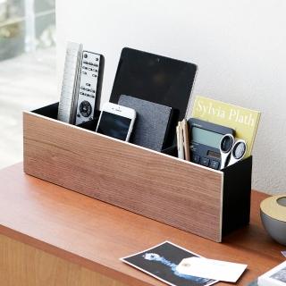 【YAMAZAKI】RIN木紋分格置物盒-棕(臥室收納/桌上收納)