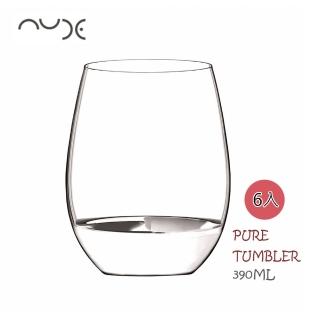 【nude】Pure Tumbler 水晶玻璃杯 6入 390mL(果汁杯 萬用杯 無梗紅酒杯)