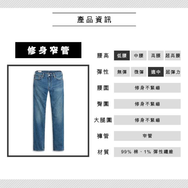 【LEVIS】男款 511低腰修身窄管牛仔褲/精工中藍染水洗/赤耳/彈性布料 熱賣單品 04511-5239