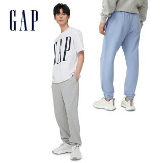 【GAP】男女同款 碳素軟磨 法式圈織系列 簡約抽繩休閒褲(多色可選)